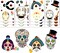 Day of The Dead DIY Stickers, 24 Sheets Halloween Sugar Skull Crafts Gift Dia De Los Muertos Party Games Supplies Make Your Own Skull Stickers for Kids